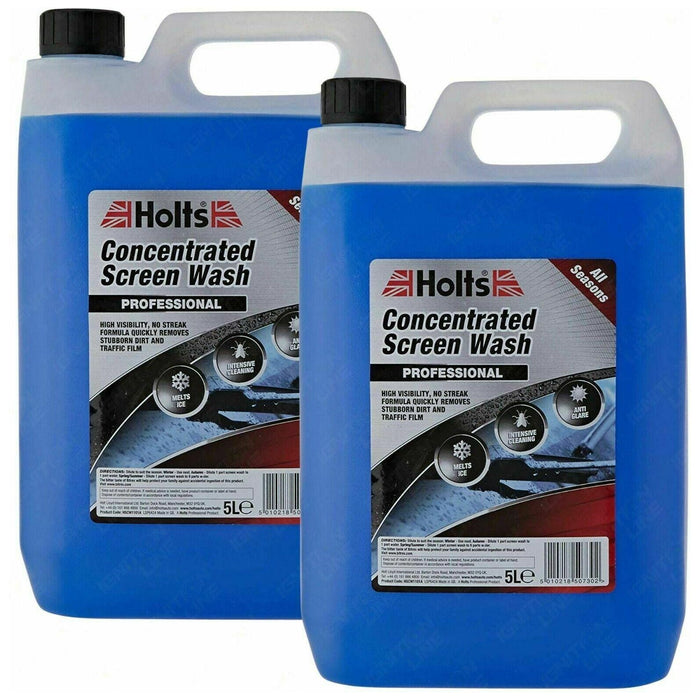 2x Holts All Seasons Windscreen Screen Wash High Power Concentrated 5 Litre 5L Holts  - Dynamic Drive