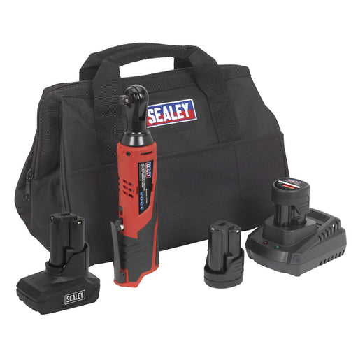 Sealey Ratchet Wrench Kit 3/8"Sq Drive 12V Lithium-ion 3 Batteries CP1202KITB Sealey  - Dynamic Drive