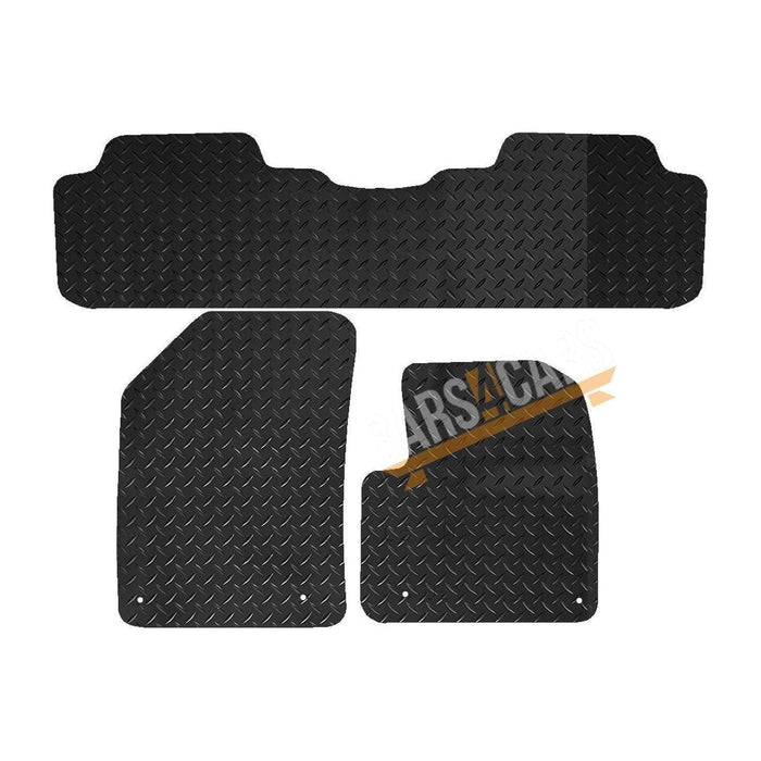 White Trim Tailored Black Rubber Car Mats for Citroen C5 08 ON Set of 3 With 4 Clips UKB4C  - Dynamic Drive