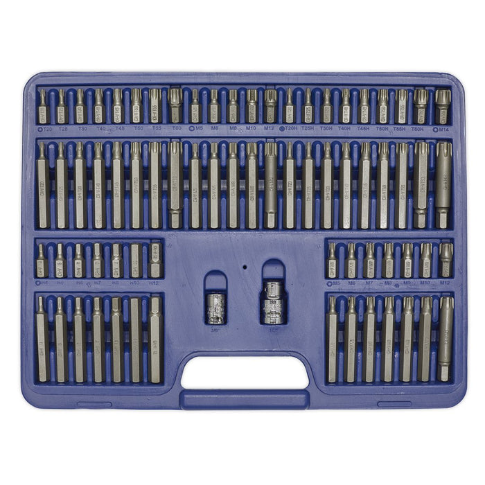 Sealey TRX-Star/Security TRX-Star/Hex/Ribe/Spline Bit Set 74pc 3/8" & 1/2"Sq Dri