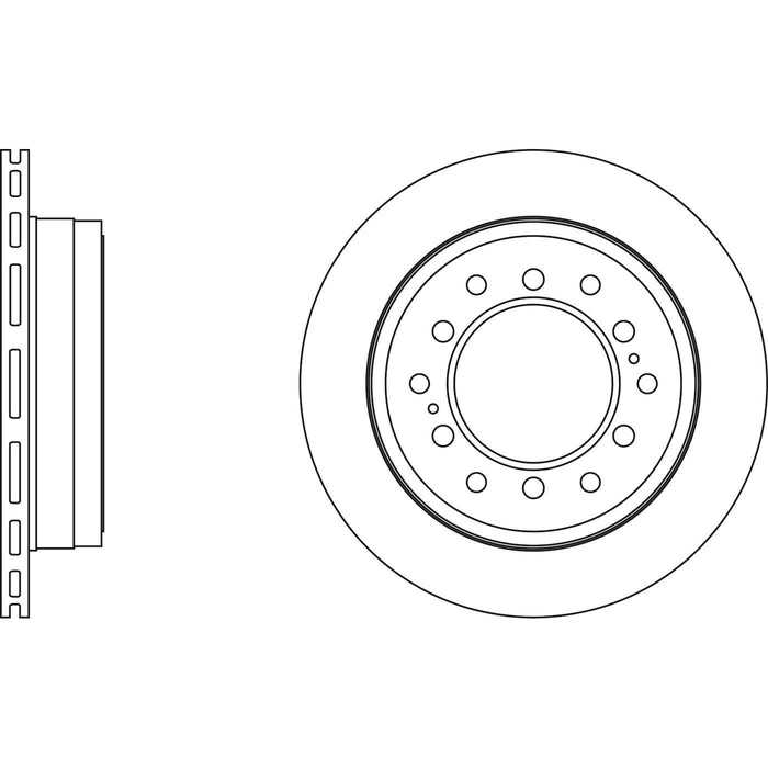 Genuine APEC Rear Brake Discs & Pads Set Vented for Toyota LandCruiser Prado