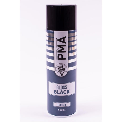 12x PMA Professional Gloss Black 500ml Spray Paint High Coverage PMA  - Dynamic Drive