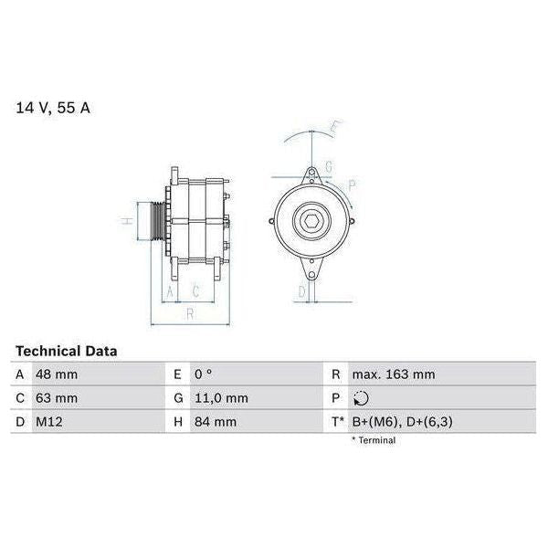 Bosch Reman Alternator 3576 0986035760