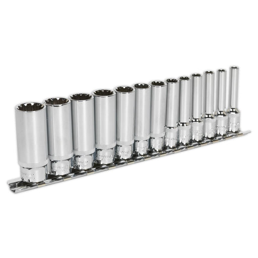 Sealey 13pc 1/4" Total Drive Deep Socket Set 4-14mm Hex Spline Trx-Star Sealey  - Dynamic Drive