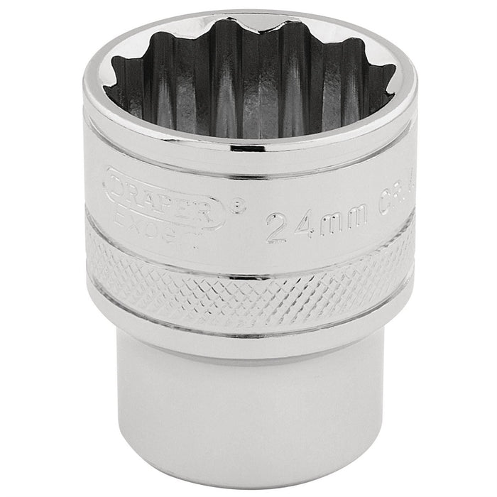 Draper HI-TORQ 12 Point Socket, 1/2" Sq. Dr., 24mm 33372