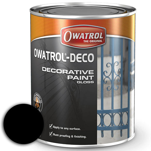 Owatrol Deco Anti Corrosive Gloss Paint (Black RAL 9005 750ml) for Metal Protec Owatrol  - Dynamic Drive