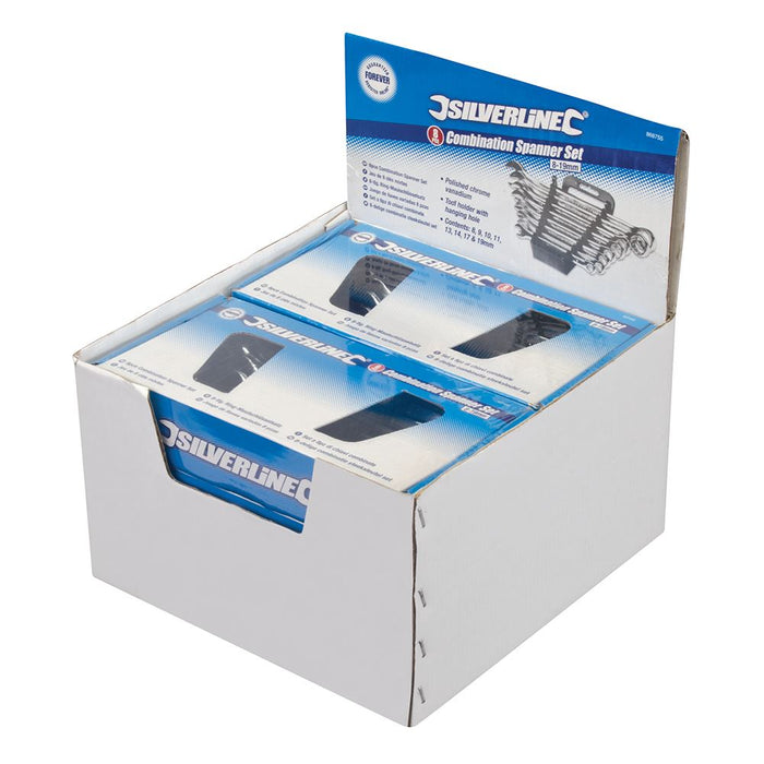 Silverline 8pce Combination Spanner Set Display Box 6pk