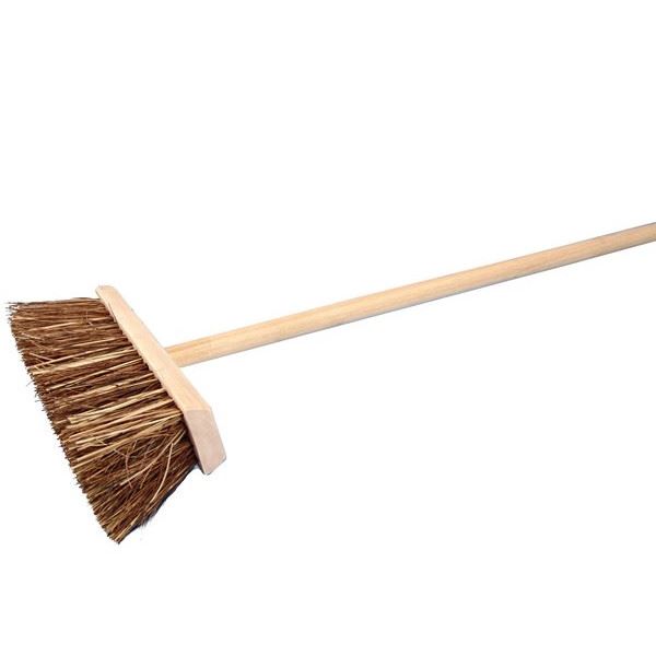 Cleenol Stiff Bristle Wooden Broom Head & Handle - 12in. Cleenol  - Dynamic Drive