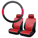 Red & Black Steering Wheel & Front Seat Cover set for Kia Picanto All Years UKB4C  - Dynamic Drive