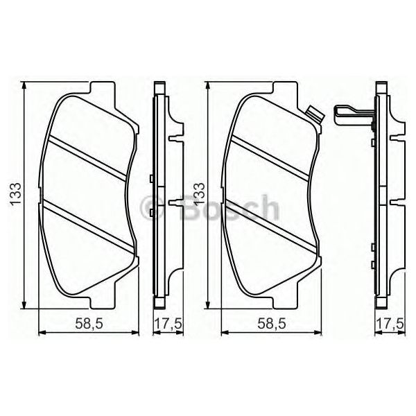 Genuine Bosch Brake Pad Set Bp1484 fits Hyundai i20 CVVT - 1.2 - 14- 0986494563