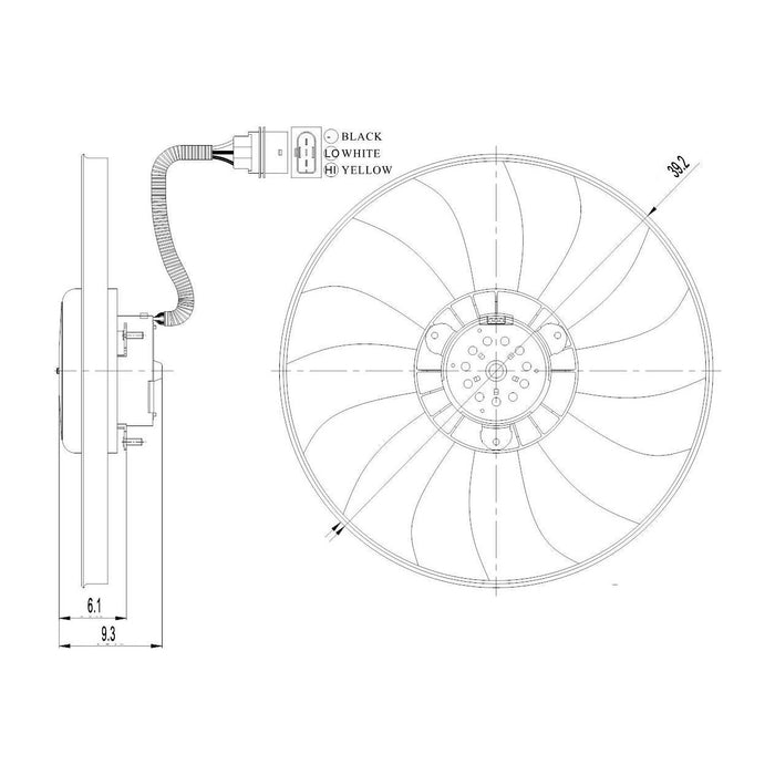 NRF Radiator Fan fits VW FOX Polo Skoda Fabia Roomster Seat Cordoba Ibiza