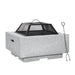 Dellonda Square Fire Pit with BBQ Grill Safety Mesh Screen Fire Poker Light Grey Dellonda  - Dynamic Drive