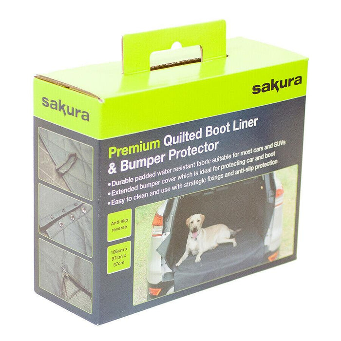 Premium Quilted Water Resistant Car Boot Liner & Bumper Protector Dog Pet Sakura  - Dynamic Drive