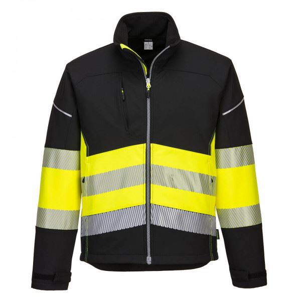 Portwest Pw3 Hi-Vis Class 1 Softshell Jacket (3L) 4XL PW375BKY4XL Portwest  - Dynamic Drive