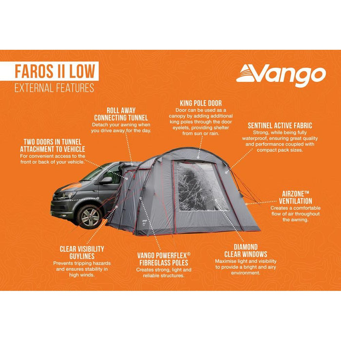 Vango Faros II LOW Poled Drive-Away Awning for Campervans Vango  - Dynamic Drive