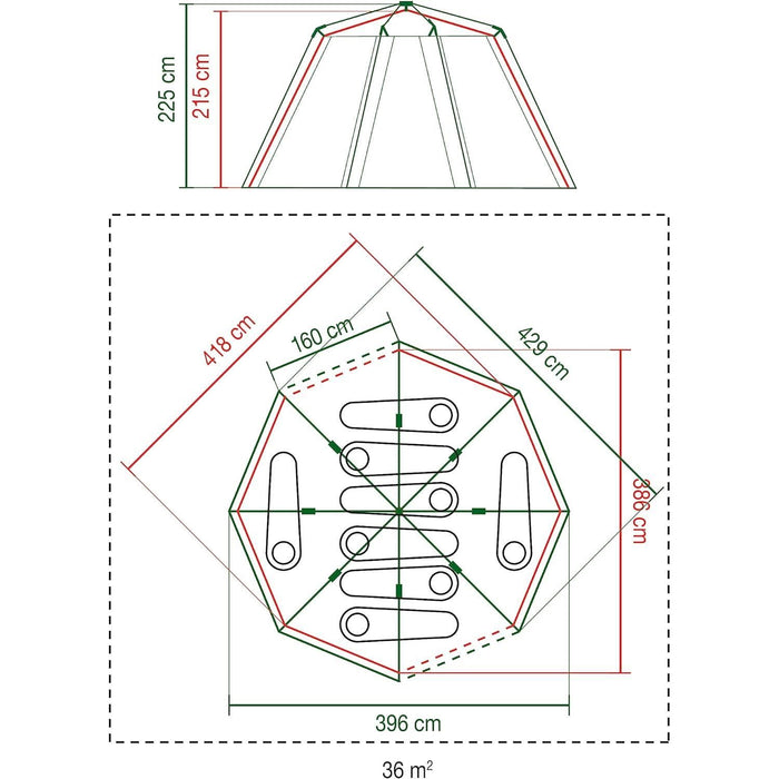 Coleman Cortes Octagon 8 Person Dome Glamping Yurt Camping Family Tent Green Coleman  - Dynamic Drive