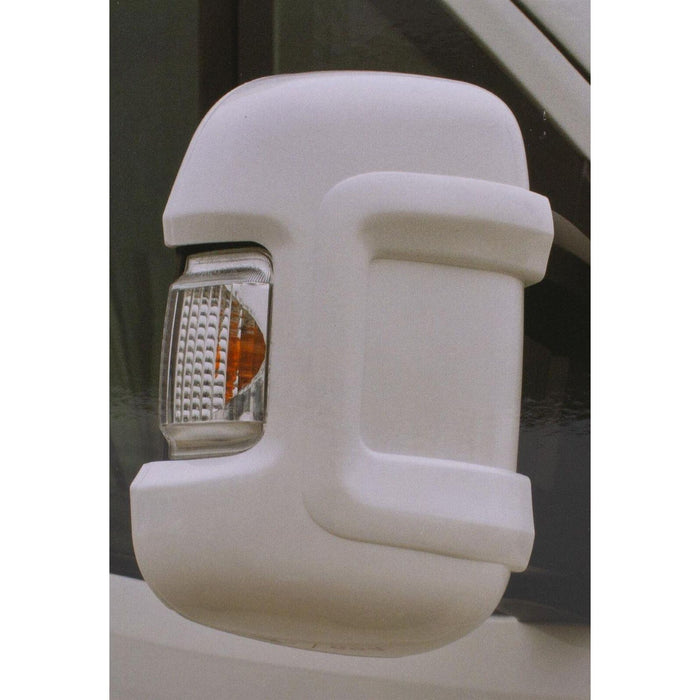 Falcon Motorhome Mirror Protectors Guards White fits Fiat Ducato Peugeot Boxer