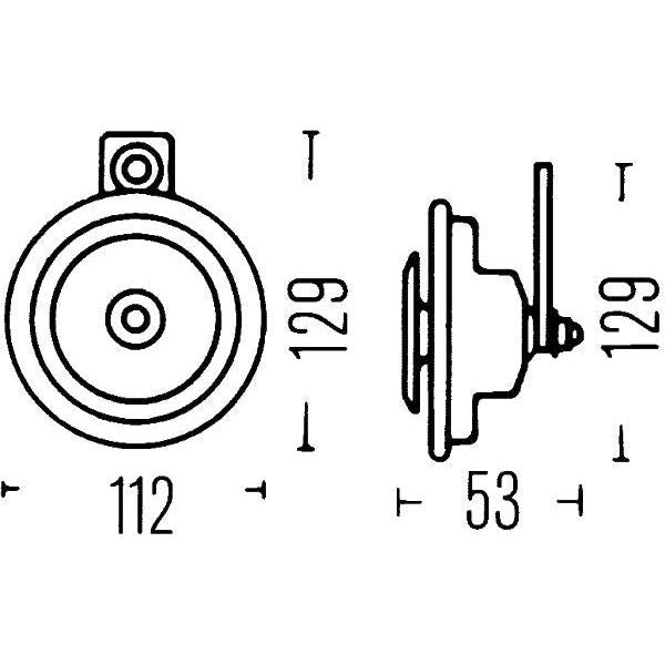 Hella Signal Horn B36 12V 116dB(A) High Tone 3BA 002 768-551 Hella  - Dynamic Drive