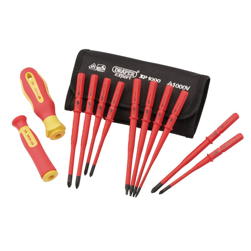 Draper XP1000 VDE Slimline Interchangeable Screwdriver Set (12 Piece) Draper  - Dynamic Drive