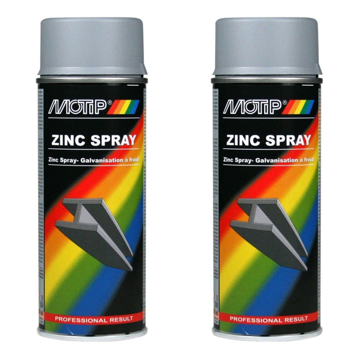 2 X Motip Zinc Primer Spray Paint Steel Metal Welding Galve Rust Heat Resistant Motip  - Dynamic Drive