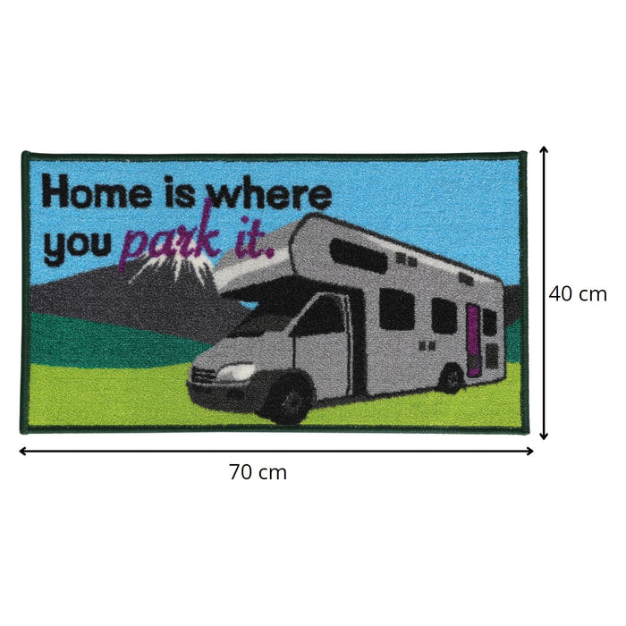 Motorhome Home Is Where You Park It Indoor Door Mat Washable 40 x 70cm C0051N Quest  - Dynamic Drive