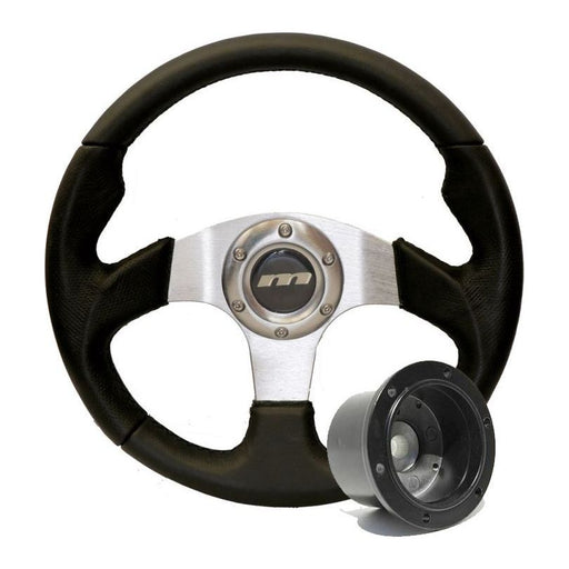 300mm Black Leather Steering Wheel + Boss fits Citroen AX 1987>1989 Mountney Classic  - Dynamic Drive