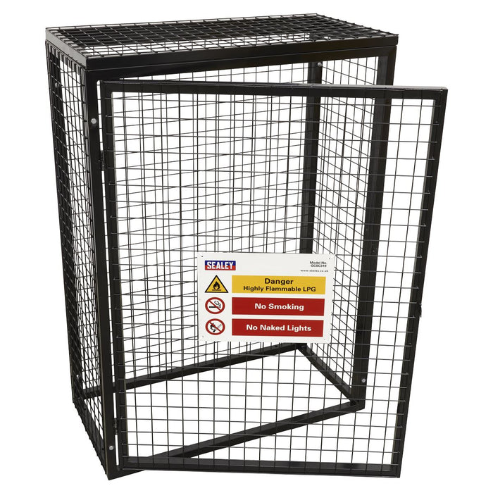 Sealey Safety Cage 3 x 19kg Gas Cylinders GCSC319 Sealey  - Dynamic Drive