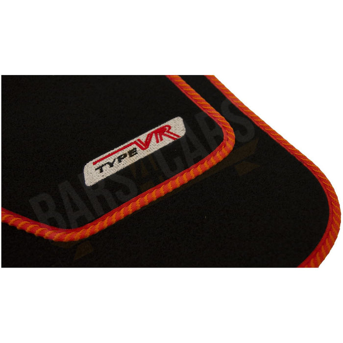 4 x Black  Carpet Floor Mats with Red Trim fits Honda Jazz Civic Accord UKB4C  - Dynamic Drive