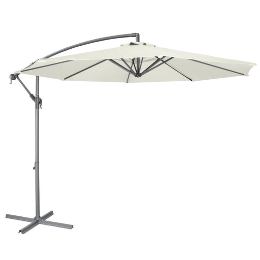 Dellonda Banana Parasol with Cover 3m - Cream DG265 Dellonda  - Dynamic Drive