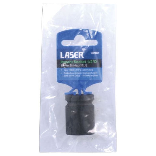 Laser 19mm Bi-Hex Impact Socket 1/2"D 8280 Laser Tools  - Dynamic Drive