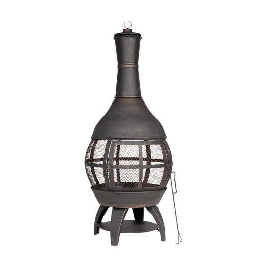 Dellonda Deluxe 360 Chiminea/Fire Pit - Antique Bronze Finish Dellonda  - Dynamic Drive