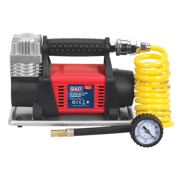 Sealey Tyre Inflator/Mini Air Compressor 12V Heavy-Duty MAC04