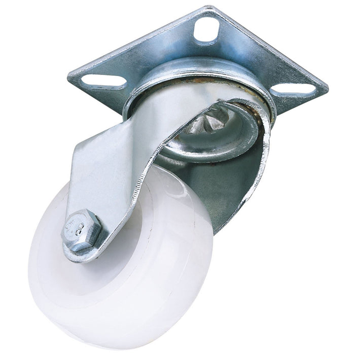 Draper Swivel Plate Fixing Nylon Wheel, 50mm Diameter, S.W.L. 50kg 65492