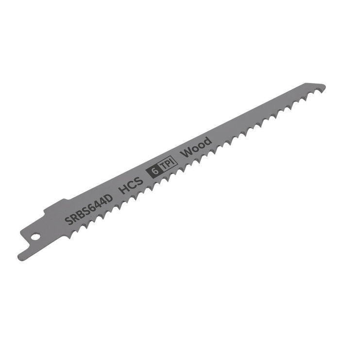 Sealey Reciprocating Saw Blade Clean Wood 150mm 6tpi Pack of 5 SRBS644D