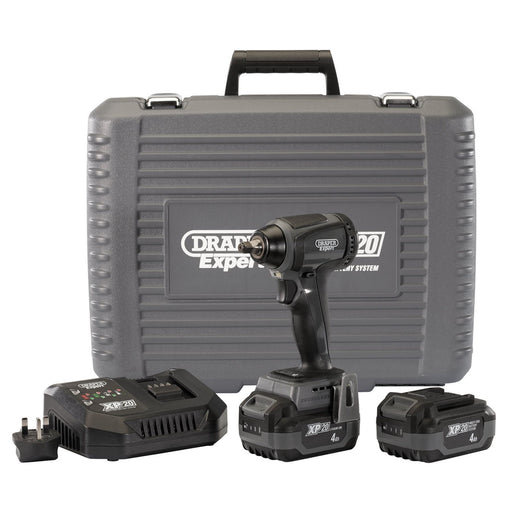 Draper XP20 20V Brushless Impact Wrench, 3/8", 250Nm, 2 x 4.0Ah Batteries, 1 x F Draper  - Dynamic Drive