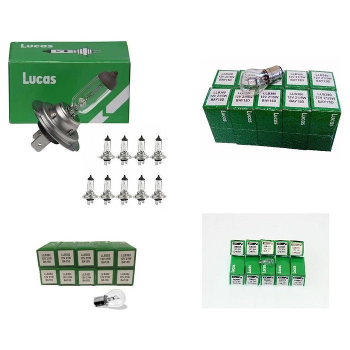 10x Lucas H7 Headlamp Bulbs + 10x 380, 10x 382 & 10x 501 Free Trade Pack Lucas  - Dynamic Drive