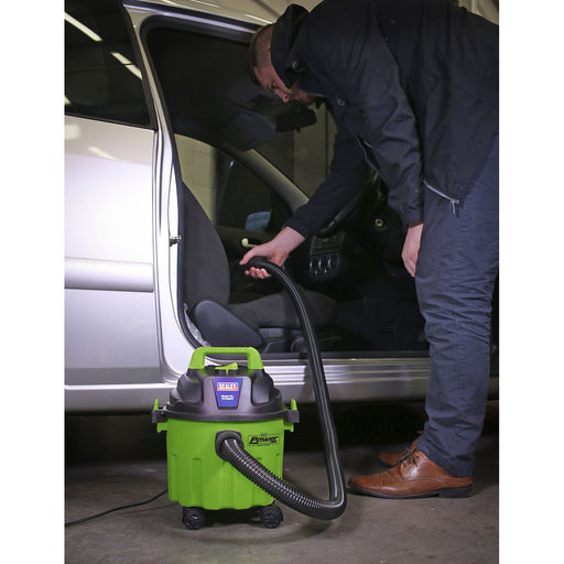 Sealey Vacuum Cleaner Wet & Dry 10L 1000W/230V Green PC102HV Sealey  - Dynamic Drive