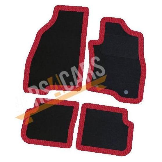 Fully Tailored Red Trim Carpet Mats Fiat Punto Evo 10> Set of 4 + 2 Clips UKB4C  - Dynamic Drive