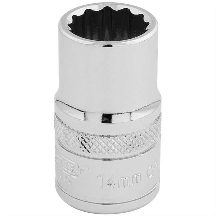 Draper HI-TORQ 12 Point Socket, 1/2" Sq. Dr., 14mm 33125