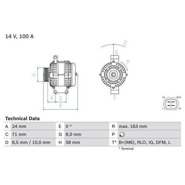 Bosch Reman Alternator 0986049970