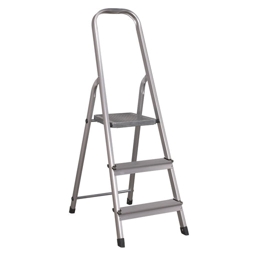 Sealey Aluminium Step Ladder 3-Tread EN 131 ASL3S Sealey  - Dynamic Drive