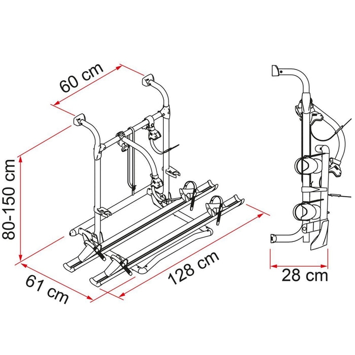 FIAMMA CARRY BIKE PRO E BIKE NEW VERSION IN BLACK MOTORHOMES CYCLE RACK 2 BIKES Fiamma  - Dynamic Drive