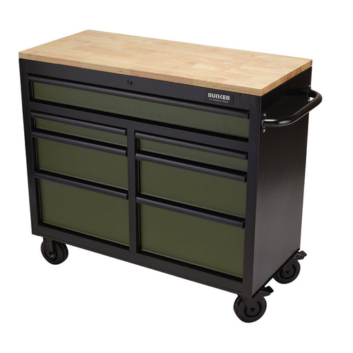 Draper BUNKER Workbench Roller Tool Cabinet, 7 Drawer, 41", Green 08221 Draper  - Dynamic Drive