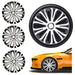 4x Wheel Trims Hub Caps 14" Covers in Silver and Black Alloy Look UKB4C  - Dynamic Drive