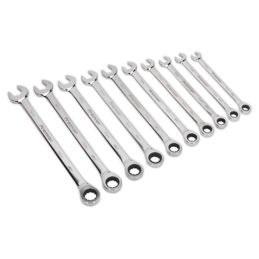 Sealey Combination Ratchet Spanner Set 10pc Extra-Long Metric AK63914 Sealey  - Dynamic Drive