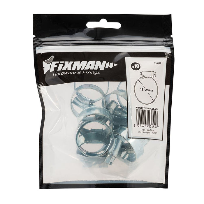 Fixman Hose Clips 10pk 18 - 25mm (OX)