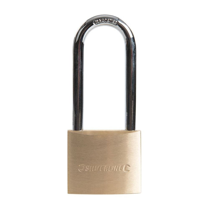 Silverline Brass Padlock Long Shackle 40mm