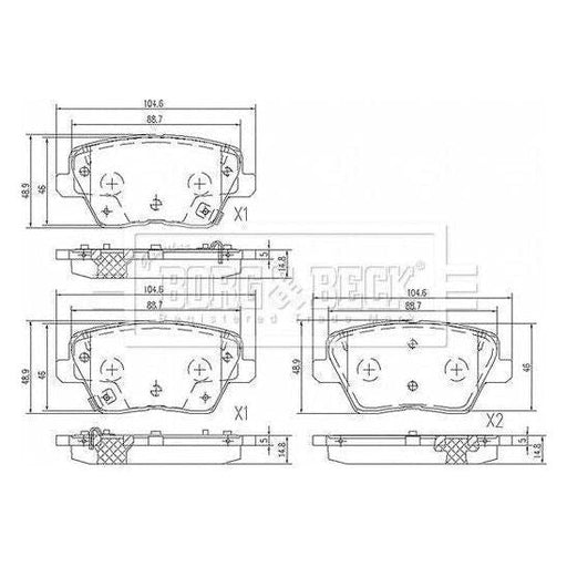 Genuine Borg & Beck Brake Pads Rear fits i30 1116 BBP2680 Borg & Beck  - Dynamic Drive