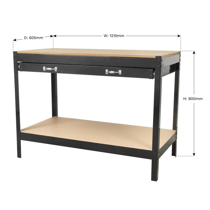 Sealey Workbench with Drawer 1.2m AP12160 Sealey  - Dynamic Drive