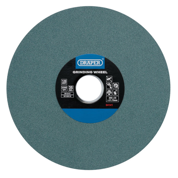 Draper Silicon Carbide Bench Grinding Wheel, 200 x 25mm, 120G 04141 Draper  - Dynamic Drive